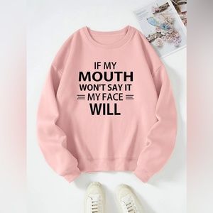 Graphic Fleece Lined Crewneck Sweater